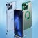 iPhone 12 9D Electroplated Edge Lens Film Clear PC + TPU Shockproof Case - Silver