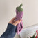 iPhone 12 Cartoon 3D Silicone Phone Case - Eggplant