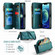 iPhone 12 CaseMe C36 Card Slots Zipper Wallet RFID Anti-theft Leather Phone Case - Blue-green
