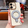 iPhone 12 Charm Eye Electroplating Metal Holder Phone Case - Silver