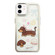 iPhone 12 Clear Illustration Graffiti Pattern TPU + PC Phone Case - Brown Dog