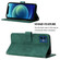 iPhone 12 Crossbody 3D Embossed Flip Leather Phone Case - Dark Green