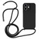 iPhone 12 Crossbody Lanyard Liquid Silicone Case - Black