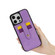 iPhone 12 Crossbody Skin Card Bag Lanyard Phone Case - Purple