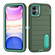 iPhone 12 Defender Gen2 Rugged PC + Silicone Phone Case with Holder - Dark Green+Cyan