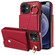 iPhone 12 Diagonal Crossbody Ring Organ Wallet Leather Back Phone Case - Wine Red
