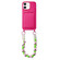 iPhone 12 Dopamine Card Slot Phone Case with Lanyard - Rose Red