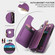 iPhone 12 Double Flap Zipper RFID Leather Phone Case with Short Lanyard - Dark Purple