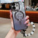 iPhone 12 Dual-Love Feather Gradient Glitter Bracelets Magsafe TPU Phone Case - Black
