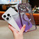iPhone 12 Dual-Love Feather Gradient Glitter Magsafe TPU Phone Case - Black
