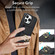 iPhone 12 Elastic Card Bag Ring Holder Phone Case - Black