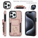 iPhone 12 Elastic Card Bag Ring Holder Phone Case - Rose Gold
