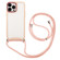 iPhone 12 Electroplating Hawkeye Phone Case with Lanyard - Pink