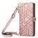 iPhone 12 Geometric Zipper Wallet Side Buckle Leather Phone Case with Crossbody Lanyard - Pink
