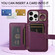 iPhone 12 Horizontal Card Bag Ring Holder Phone Case with Dual Lanyard - Dark Purple