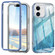 iPhone 12 IMD Gradient Feather PC Hybrid TPU Phone Case - Blue