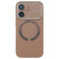iPhone 12 Large Window Acrylic Glass Lens MagSafe Silicone Phone Case - Coffee