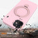 iPhone 12 Liquid Silicone MagSafe Magnetic Phone Case with Ring Holder - Grey Pink