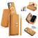 iPhone 12 MagSafe Crossbody Multi-functional Zipper Wallet Litchi Leather Phone Case - Orange