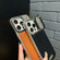 iPhone 12 Metal Holder Plain Leather MagSafe Phone Case - Blue