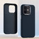 iPhone 12 Metal Lens Frame Leather Full Coverage Shockproof Phone Case - Blue