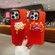 iPhone 12 New Year Lion Dance Plush Doll Phone Case - Red Back Red Lion