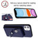 iPhone 12 Organ Card Bag Ring Holder Phone Case with Long Lanyard - Blue