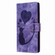iPhone 12 Pen Heart Cat Embossed Leather Phone Case - Purple