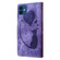 iPhone 12 Pen Heart Cat Embossed Leather Phone Case - Purple