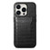 iPhone 12 Pro / 12 Crocodile Texture Card Bag Design Full Coverage Phone Case - Black