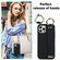 iPhone 12 Pro / 12 Non-slip Full Coverage Ring PU Phone Case with Wristband - Black