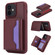 iPhone 12 Pro / 12 RFID Anti-theft Detachable Card Bag Leather Phone Case - Wine Red