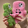 iPhone 12 Pro 3D Magnetic Long Tongue Monster Plush Phone Case - Green