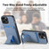 iPhone 12 Pro Carbon Fiber Card Bag Fold Stand Phone Case - Blue