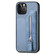 iPhone 12 Pro Carbon Fiber Horizontal Flip Zipper Wallet Phone Case - Blue