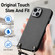 iPhone 12 Pro Carbon Fiber Texture Leather Back Phone Case with Crossbody Strap - Black