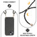 iPhone 12 Pro Carbon Fiber Texture Leather Back Phone Case with Crossbody Strap - Black