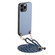 iPhone 12 Pro Carbon Fiber Texture Leather Back Phone Case with Crossbody Strap - Blue