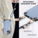 iPhone 12 Pro Carbon Fiber Texture Leather Back Phone Case with Crossbody Strap - Blue