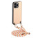 iPhone 12 Pro Carbon Fiber Texture Leather Back Phone Case with Crossbody Strap - Khaki