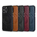iPhone 12 Pro Crazy Horse Cowhide Leather Magnetic Phone Case - Red