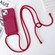 iPhone 12 Pro Crossbody Lanyard Elastic Silicone Card Holder Phone Case - Wine Red