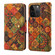 iPhone 12 Pro Denior Flower Language Series Cork Fabric Oil Edge Leather Phone Case - Autumn