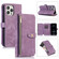 iPhone 12 Pro Dream 9-Card Wallet Zipper Bag Leather Phone Case - Purple
