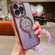 iPhone 12 Pro Dual-Love Leaves Gradient Glitter Bracelets Magsafe TPU Phone Case - Purple
