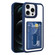 iPhone 12 Pro Electroplated Card Bag Acrylic Hybrid TPU Phone Case - Blue