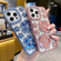 iPhone 12 Pro Electroplating Flower Diamond TPU Phone Case - Silver