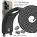 iPhone 12 Pro Integrated Card Bag Solid Color Liquid Silicone Phone Case with Lanyard - Black