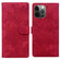 iPhone 12 Pro Lace Floral Embossed Magnetic Buckle PU Phone Case With Wrist Strap - Red