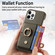 iPhone 12 Pro Litchi Leather Oil Edge Ring Card Back Phone Case - Green